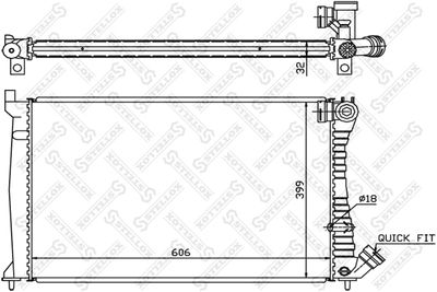 Radiator, engine cooling STELLOX 10-25276-SX