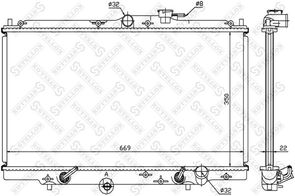 STELLOX 10-25277-SX Radiator, engine cooling