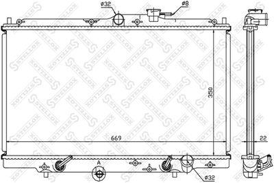 Radiator, engine cooling STELLOX 10-25277-SX