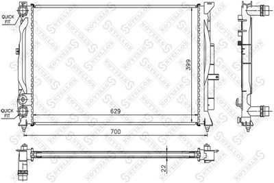 Radiator, engine cooling STELLOX 10-25288-SX
