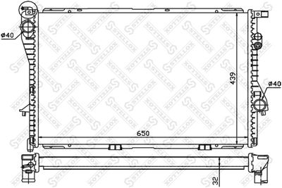 Radiator, engine cooling STELLOX 10-25289-SX