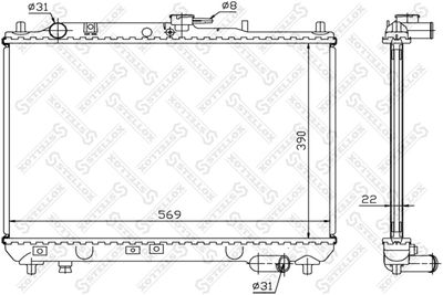 Radiator, engine cooling STELLOX 10-25292-SX