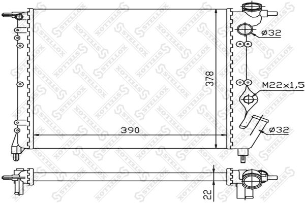 STELLOX 10-25293-SX Radiator, engine cooling