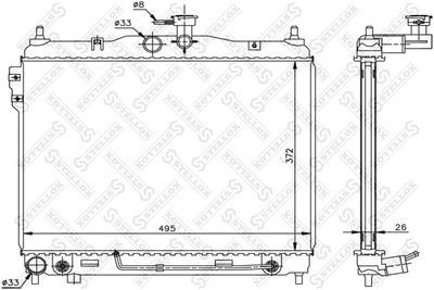 Radiator, engine cooling STELLOX 10-25303-SX
