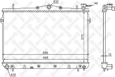 Radiator, engine cooling STELLOX 10-25304-SX