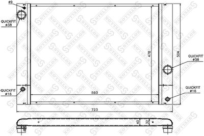 Radiator, engine cooling STELLOX 10-25337-SX
