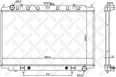 Radiator, engine cooling STELLOX 10-25338-SX