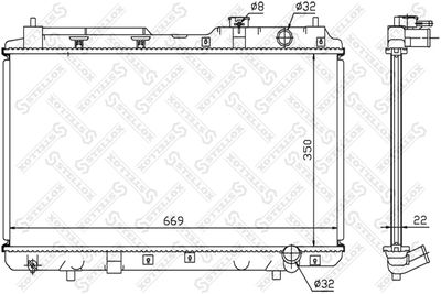 Radiator, engine cooling STELLOX 10-25343-SX