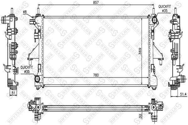 STELLOX 10-25355-SX Radiator, engine cooling
