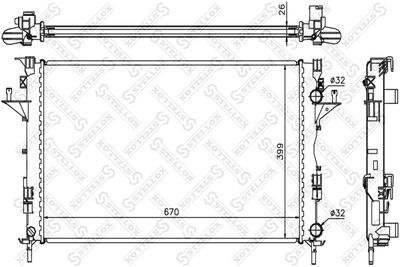Radiator, engine cooling STELLOX 10-25357-SX