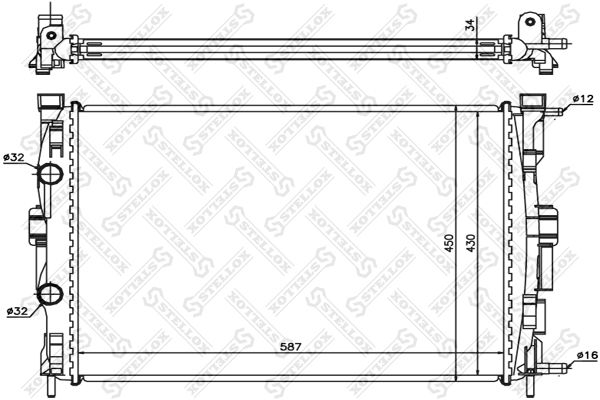 STELLOX 10-25358-SX Radiator, engine cooling