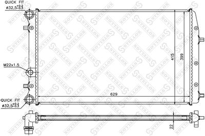 Radiator, engine cooling STELLOX 10-25359-SX