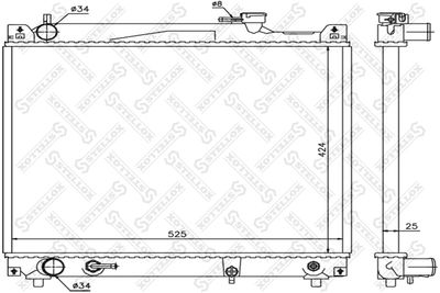 Radiator, engine cooling STELLOX 10-25360-SX