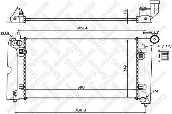 STELLOX 10-25362-SX Radiator, engine cooling