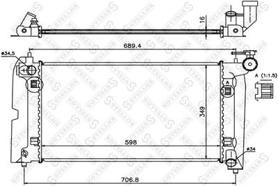 Radiator, engine cooling STELLOX 10-25362-SX