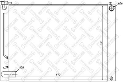 Radiator, engine cooling STELLOX 10-25363-SX