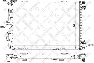 Radiator, engine cooling STELLOX 10-25368-SX