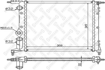 Radiator, engine cooling STELLOX 10-25371-SX