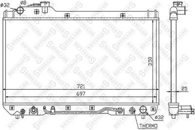 Radiator, engine cooling STELLOX 10-25378-SX