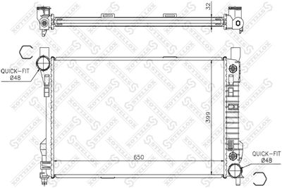 Radiator, engine cooling STELLOX 10-25386-SX