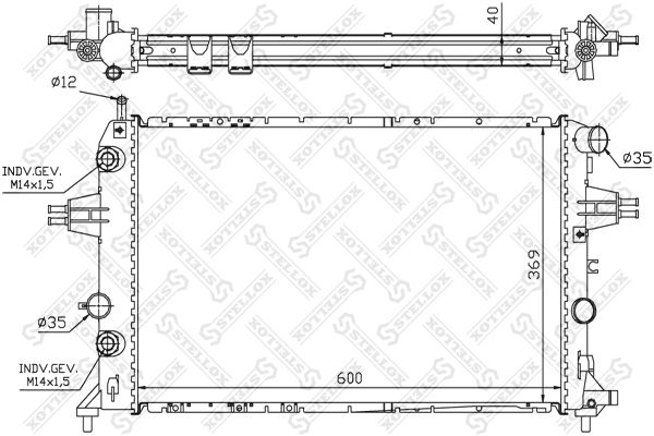 STELLOX 10-25387-SX Radiator, engine cooling