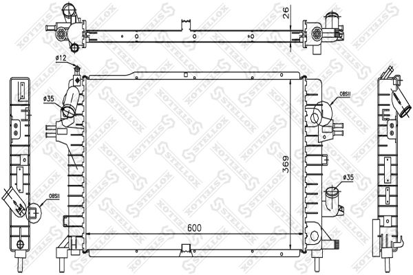 STELLOX 10-25388-SX Radiator, engine cooling