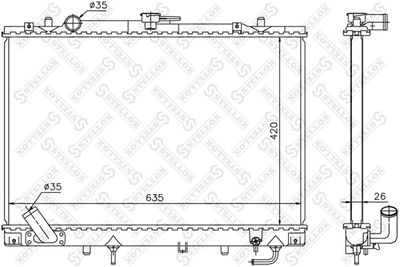 Radiator, engine cooling STELLOX 10-25398-SX