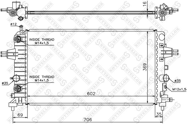 STELLOX 10-25400-SX Radiator, engine cooling