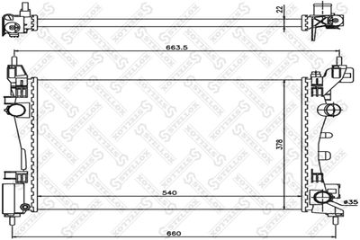 Radiator, engine cooling STELLOX 10-25404-SX
