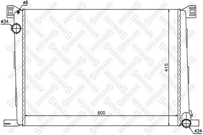 Radiator, engine cooling STELLOX 10-25408-SX