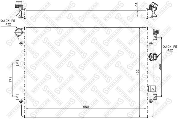 STELLOX 10-25412-SX Radiator, engine cooling