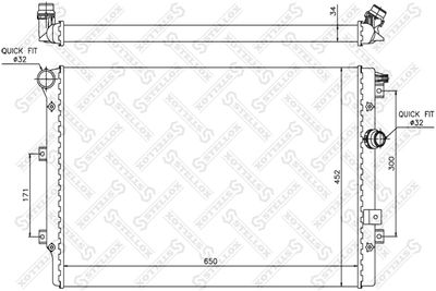 Radiator, engine cooling STELLOX 10-25412-SX