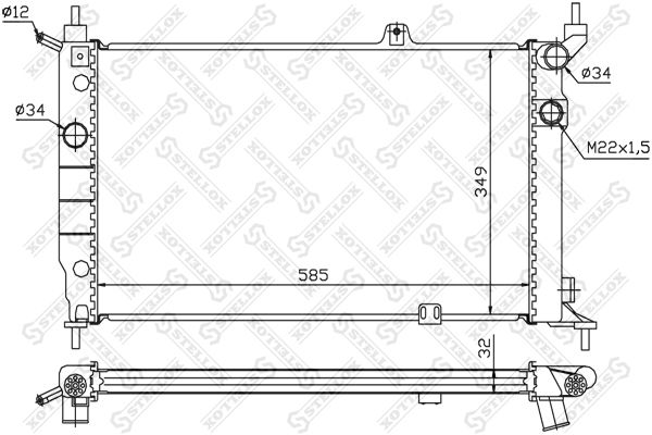 STELLOX 10-25416-SX Radiator, engine cooling