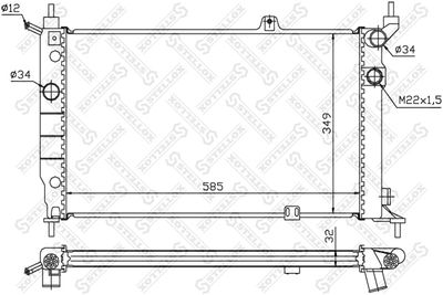Radiator, engine cooling STELLOX 10-25416-SX