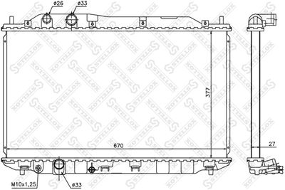 Radiator, engine cooling STELLOX 10-25421-SX