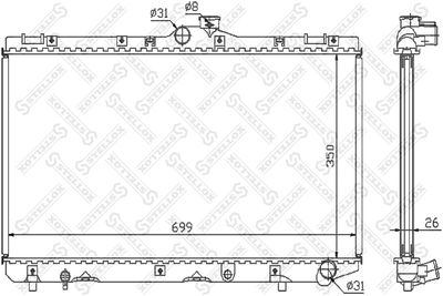 Radiator, engine cooling STELLOX 10-25423-SX