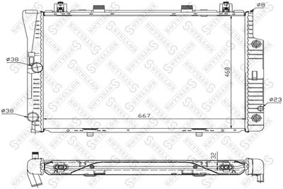 Radiator, engine cooling STELLOX 10-25425-SX