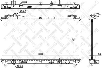 Radiator, engine cooling STELLOX 10-25431-SX