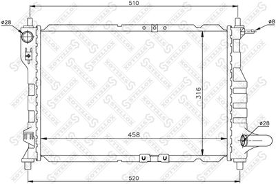Radiator, engine cooling STELLOX 10-25435-SX