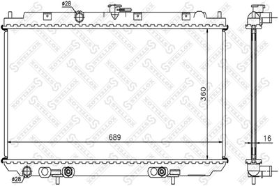 Radiator, engine cooling STELLOX 10-25442-SX
