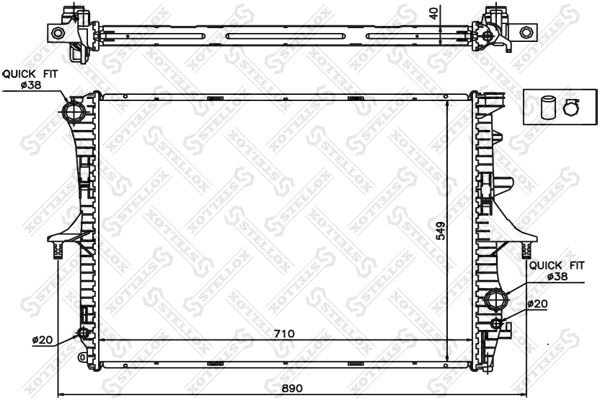 STELLOX 10-25445-SX Radiator, engine cooling