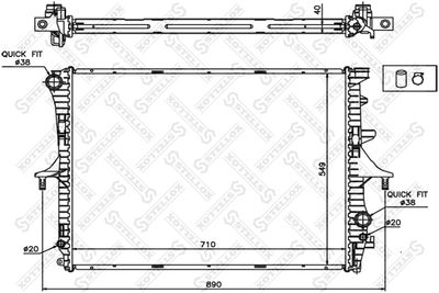 Radiator, engine cooling STELLOX 10-25445-SX