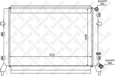 Radiator, engine cooling STELLOX 10-25447-SX