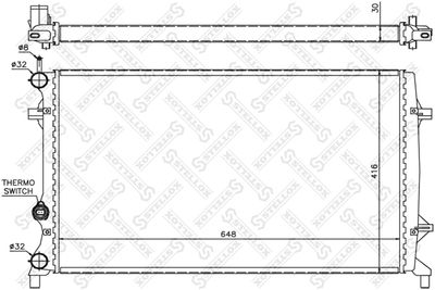 Radiator, engine cooling STELLOX 10-25448-SX