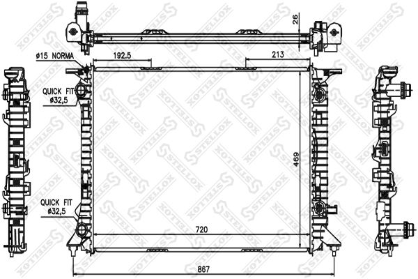 STELLOX 10-25451-SX Radiator, engine cooling