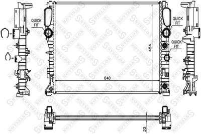 Radiator, engine cooling STELLOX 10-25454-SX