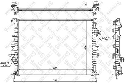 Radiator, engine cooling STELLOX 10-25456-SX