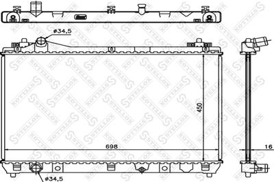 Radiator, engine cooling STELLOX 10-25457-SX