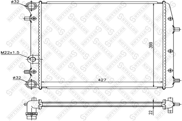 STELLOX 10-25462-SX Radiator, engine cooling