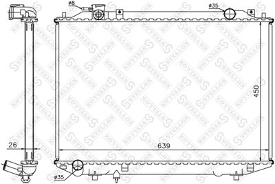 Radiator, engine cooling STELLOX 10-25474-SX
